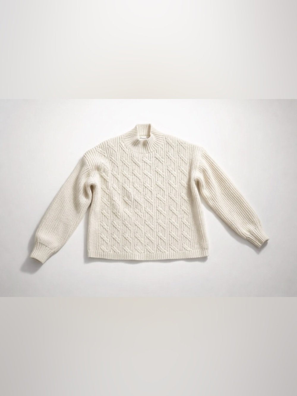 J Crew Women's Cream Cable Knit Sweater Medium - Picture 3 of 12